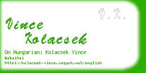 vince kolacsek business card